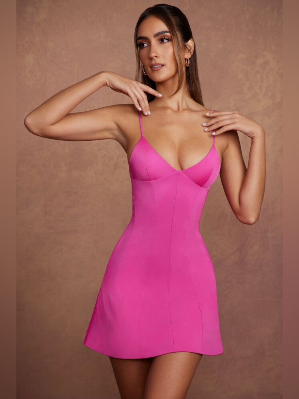 Oh Polly Edonia mini dress bright pink size 10 Hoco homecoming dance NWT
